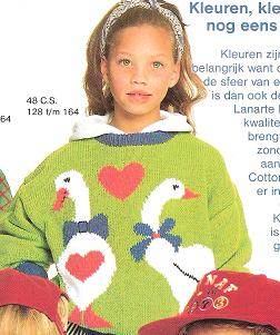 Lanarte Children Sweater Knitting Pattern with ducks